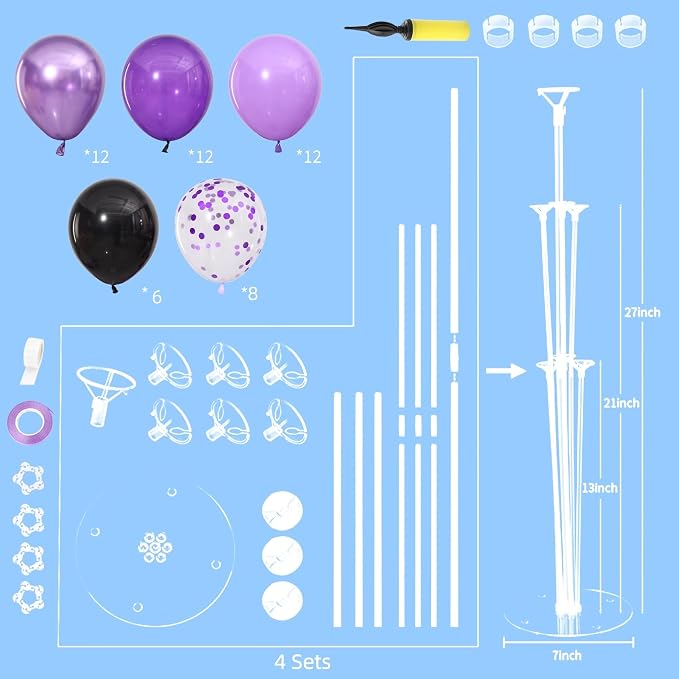 4 Sets Purple Black Balloons Stand - Image 7