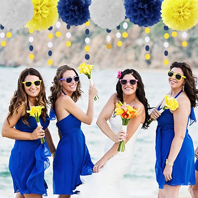 Navy-Blue White-Yellow Graduation Party Decorations - Image 4