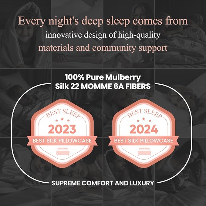 100% Mulberry Silk Pillowcase 22 Momme (SGS Certified) with Free Silk Eye Mask - Luxury Gift-Ready Folded Packaging, Cooling Pillow Cover for Hair & Skin Care (Ash Blue, Standard (1 Pack))