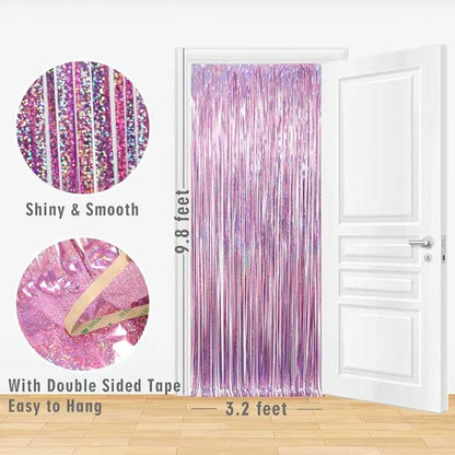 GOER 3.2 ft x 9.8 ft Metallic Tinsel Foil Fringe Curtains Party Photo Backdrop - Image 6