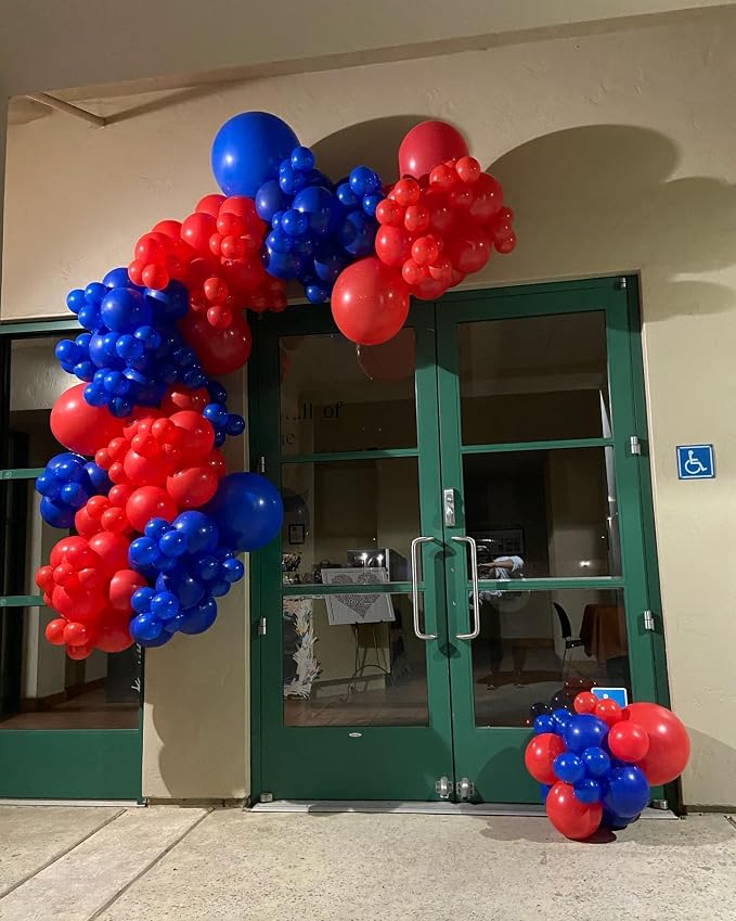 Red and Blue Balloons Garland Arch Kit 154Pcs - Image 4