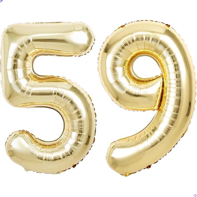 Champagne Gold Number 59 95 Balloon by Unknown