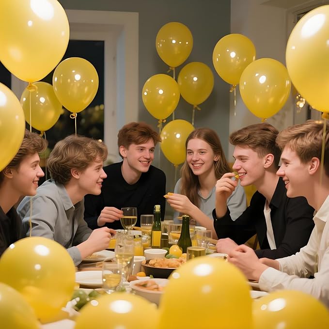 Yellow Balloon 110pcs, 12 Inch Thickened Latex Party Balloons Helium Bright - Image 5