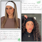 Boho Wide Headbands for Women Short Hair Floral Headbands Non Slip Elastic Sweat Hairbands Soft Fabric Hair Bands Workout Yoga Running Sport Thin Wrap for Girls