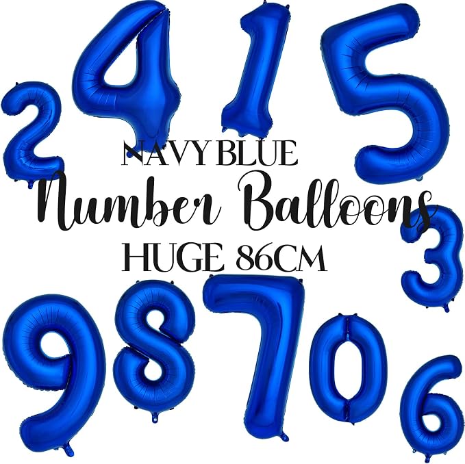 Navy Blue Number 8 Balloons 40 Inch Large Dark Blue Helium Foil Balloons - Image 4