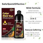 Golden Brown Hair Dye Shampoo 3 in 1, Instant Root Touch Up for All Hair Types & Full Hair Color, Lasts Up to 30 Days, Natural-Looking Color for Women & Men Champu Para Canas Easy Application, 500ml