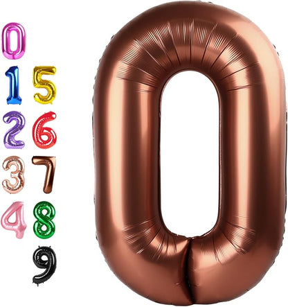 Number Balloons 0 Balloon 40 inch Coffee by Enyeopd
