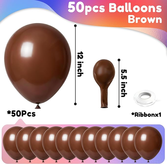 Brown Balloons, Baby Shower, Anniversary, Graduation, Wedding Decorations - Image 2