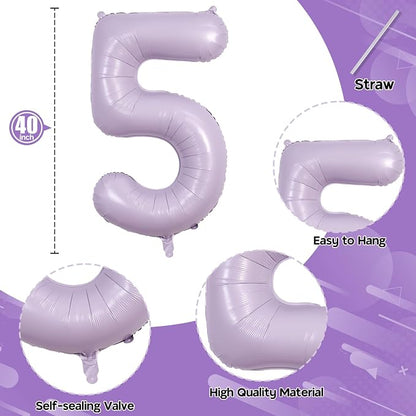 50th Birthday Balloons Pastel Purple - Image 2