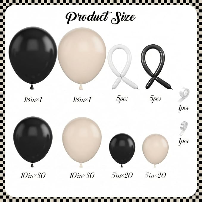 Black and White Balloon Garland Arch Kit 114pcs, Bow Balloon Garland Kit 5 10 - Image 4