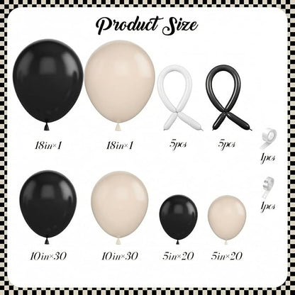 Black and White Balloon Garland Arch Kit 114pcs, Bow Balloon Garland Kit 5 10 - Image 4