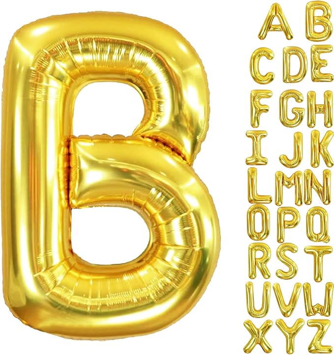 40 Inch Letter Foil Balloons Gold by Aeniaza