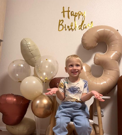 Light Brown Number 3 Balloon 40 inch, 3rd Birthday Party Balloons Decoration | - Image 5