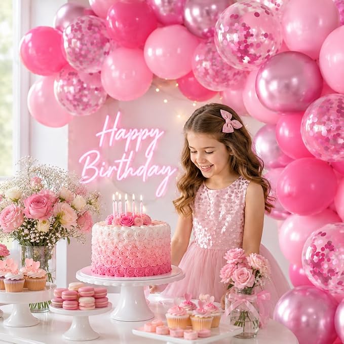 Metallic Chrome Pink 52 PCS 12 Inch Latex Balloons - Image 4