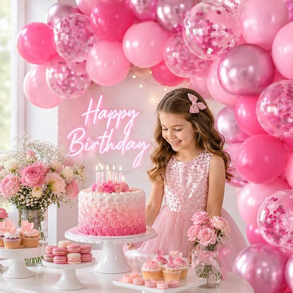 Metallic Chrome Pink 52 PCS 12 Inch Latex Balloons - Image 4