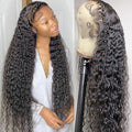 30 Inch Deep Wave Lace Front Wig Human Hair 13x4 Curly Wigs for Black Women Pre Plucked with Natural Baby Hair 180 Density Brazilian Virgin Lace Frontal Wet Wig Human Hair Natural Color