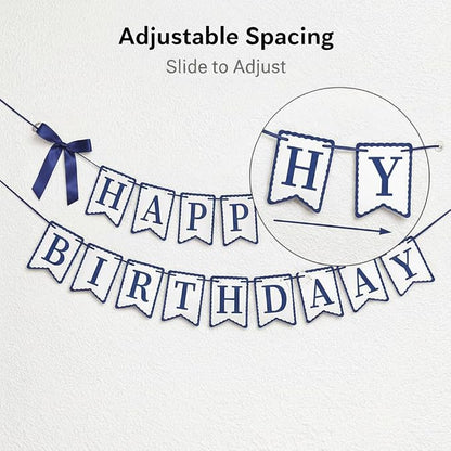 Navy Blue Happy Birthday Banner - Image 3