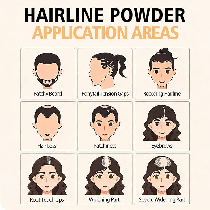 Root Cover Up Powder Hairline Powder for Women Root Touch Up Hair Color for Bald Spots, Eyebrows, Beard Line, Light-Blonde Hair Fibers for Thinning Hair Shadow Cover Up 2 Pack (Light Warm Brown)
