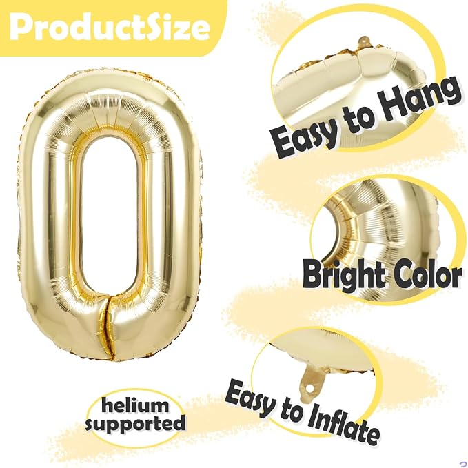 Champagne Gold Number 58 85 Balloon - Image 3