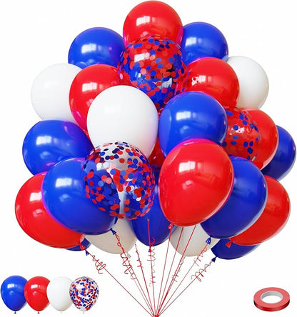 Lukiituke Red White and Blue Balloons, Birthday Decorations by Lukiituke