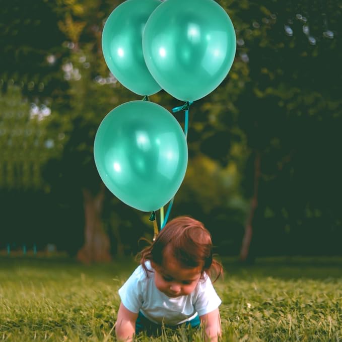 120 Pack Pearl Green Balloons, Bright 12 inch Royal Green Latex Party Balloons - Image 7