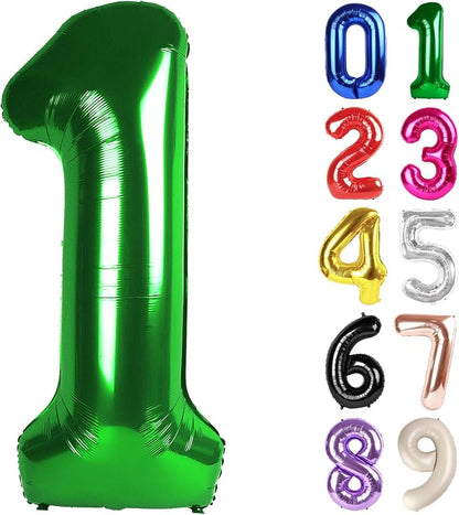 1 Balloon - Green Birthday Number Balloons, 40 Inch Decorations Men Women | by ALPHADELTAPI