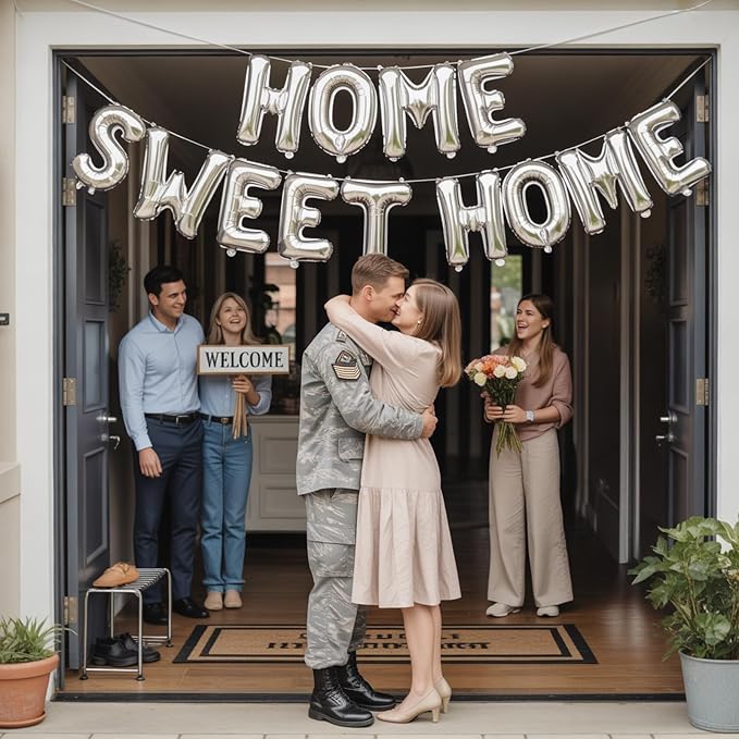 Silver HOME SWEET HOME Letter Balloon - Image 6
