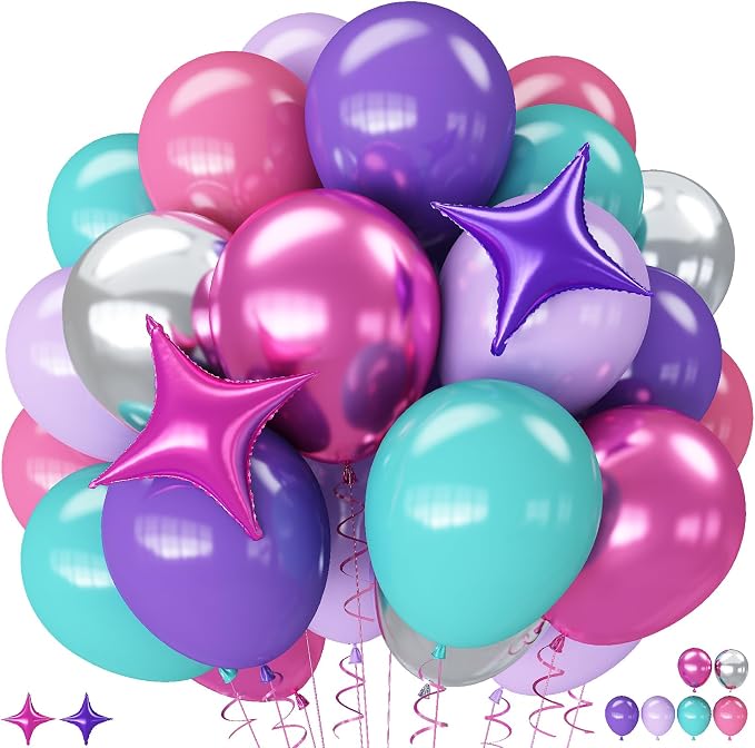 Pink Purple Blue Balloons by TAOYE