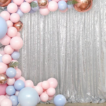 Silver Sequin Backdrop Curtains by HMQIANG