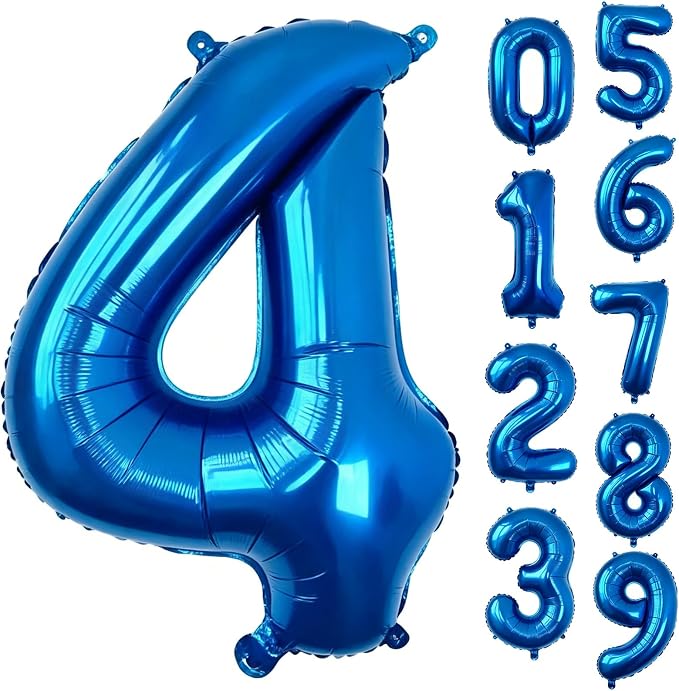 40 Inch Navy Blue Number 4 Foil Balloon by Unknown