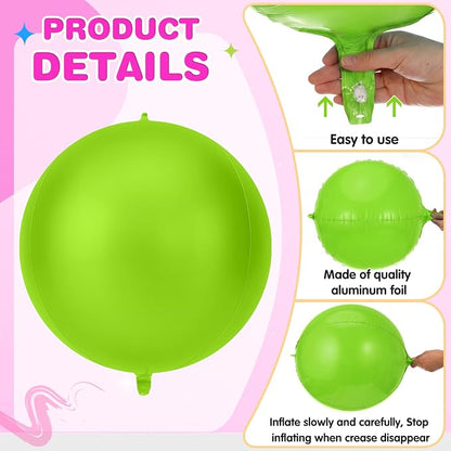 Jenaai 30 Set Round Foil Balloons Bulk 22 Inch 4d Metallic Giant Balloons Set - Image 5