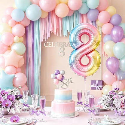 Rainbow Number Balloons Birthday Balloons - Image 6