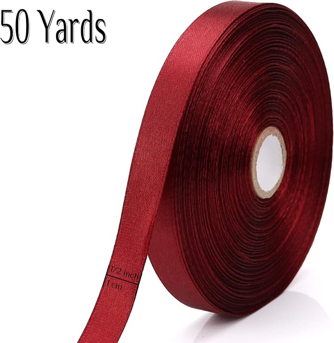 Nsilu 1/2 inch, Wine Red Ribbon - Image 2