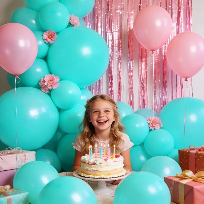 32Pcs Teal Blue Big Balloons 18 Inch, Round Large Blue Latex Party Balloons - Image 7