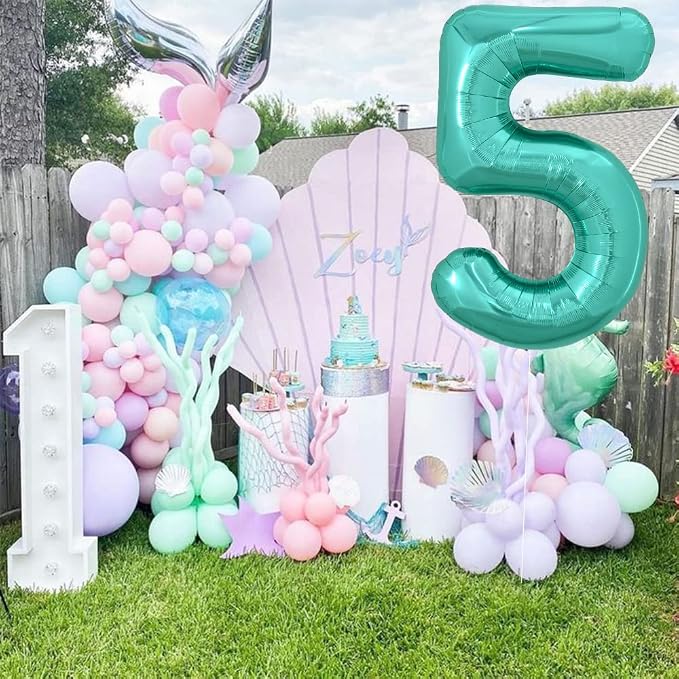 TONIFUL 40 Inch Large Teal Blue Number Balloons, Giant Jumbo Helium Foil Mylar - Image 4