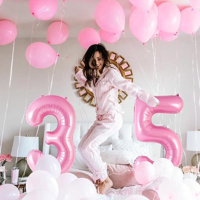 Pink Number 5 Balloon 40 Inch, Big Large Foil Helium Number Balloons, Jumbo - Image 5
