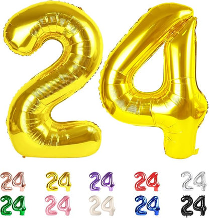 24 Balloon Numbers 40Inch for 24th Men Women Birthday Decorations, Inflation by Mluchee