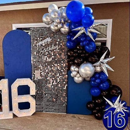 Blue and Black Balloons, for Boys Birthday Baby Shower Graduate Blue and Black - Image 5