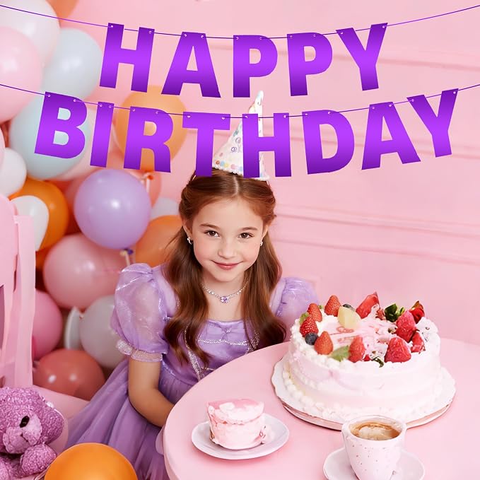 DIY Banner Kit with Letters Bright Purple Customizable Birthday Banners - Image 4