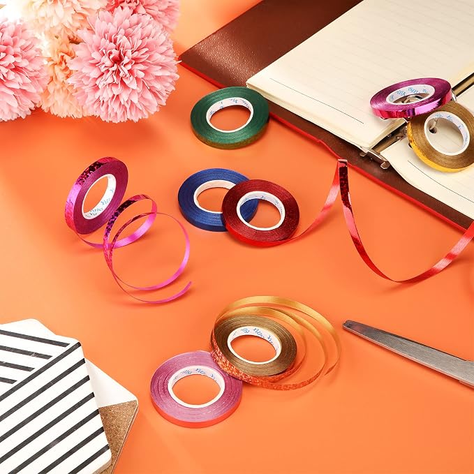 Shappy 15 Rolls Curling Ribbon 1/5" Wide x 11 Yards Total 165 Yards Balloon - Image 5
