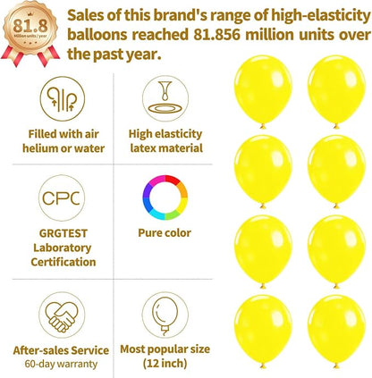 110pcs Yellow Balloons 12 Inch - Image 2