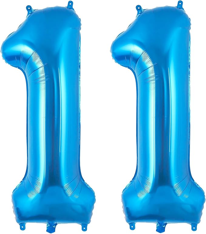 Blue 11 Balloon Number, 40 Inch Number 11 Balloon Big Blue Foil Mylar Helium by BBPOOL