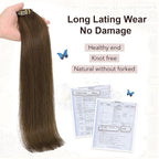 XDhair Clip in Hair Extensions Human Hair 120g 22 Inch 6pcs Medium Brown Real Hair Extensions Clip ins, Straight Real Human Hair Extensions for Women #4 22 Inch