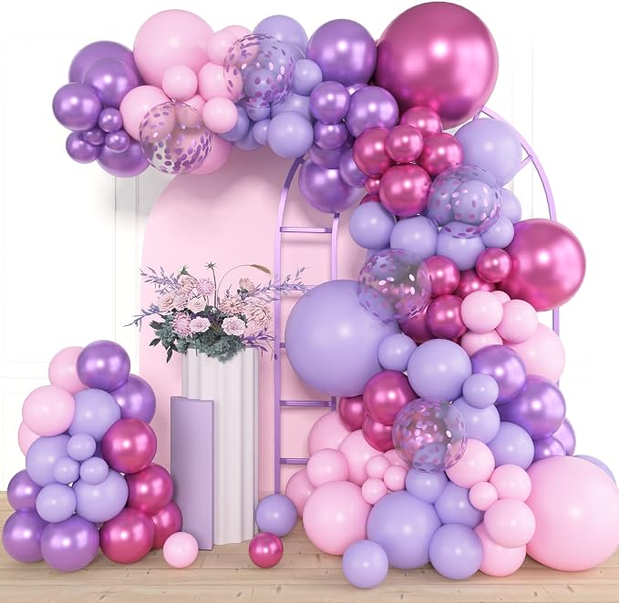 Amandir 153pcs Pink Purple Balloon Garland Arch Kit Different Sizes | 18 12 10 by Amandir