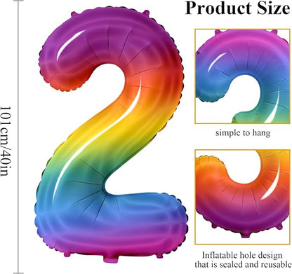 Number 42 Balloons for 42nd Birthday Party Decorations, 0-100 Large No.42 - Image 2
