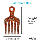 14MX Hair Comb for Women, Wide Tooth Comb for Curls, Afro Pick, 5.5 Inches, Leopard (1 PACK)