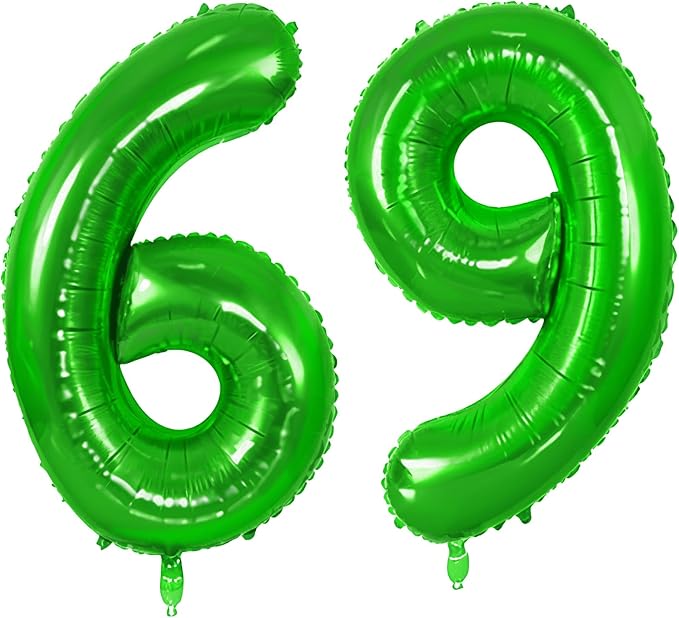 Number 69 Balloons for 69th Birthday Party Decorations, 0-100 Large No.69 by Joycard