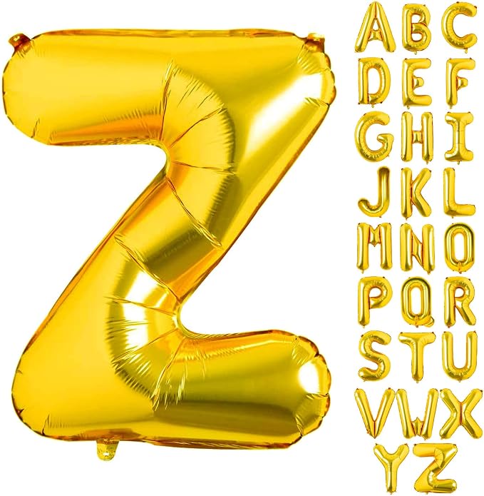 Lovoir 40 Inch Large Gold Letter Z Balloons Big Size Jumbo Mylar Foil Helium by Lovoir
