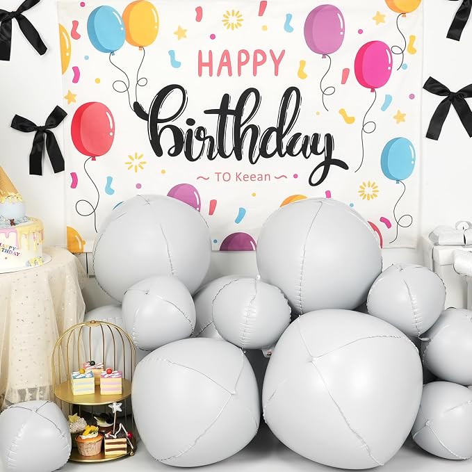 12Pcs Matte White Round Foil Balloons - Image 3