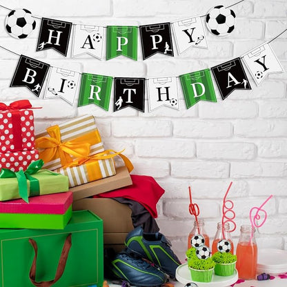 Soccer Happy Birthday Banner Bunting Garlands Sign Soccer Birthday Party - Image 4